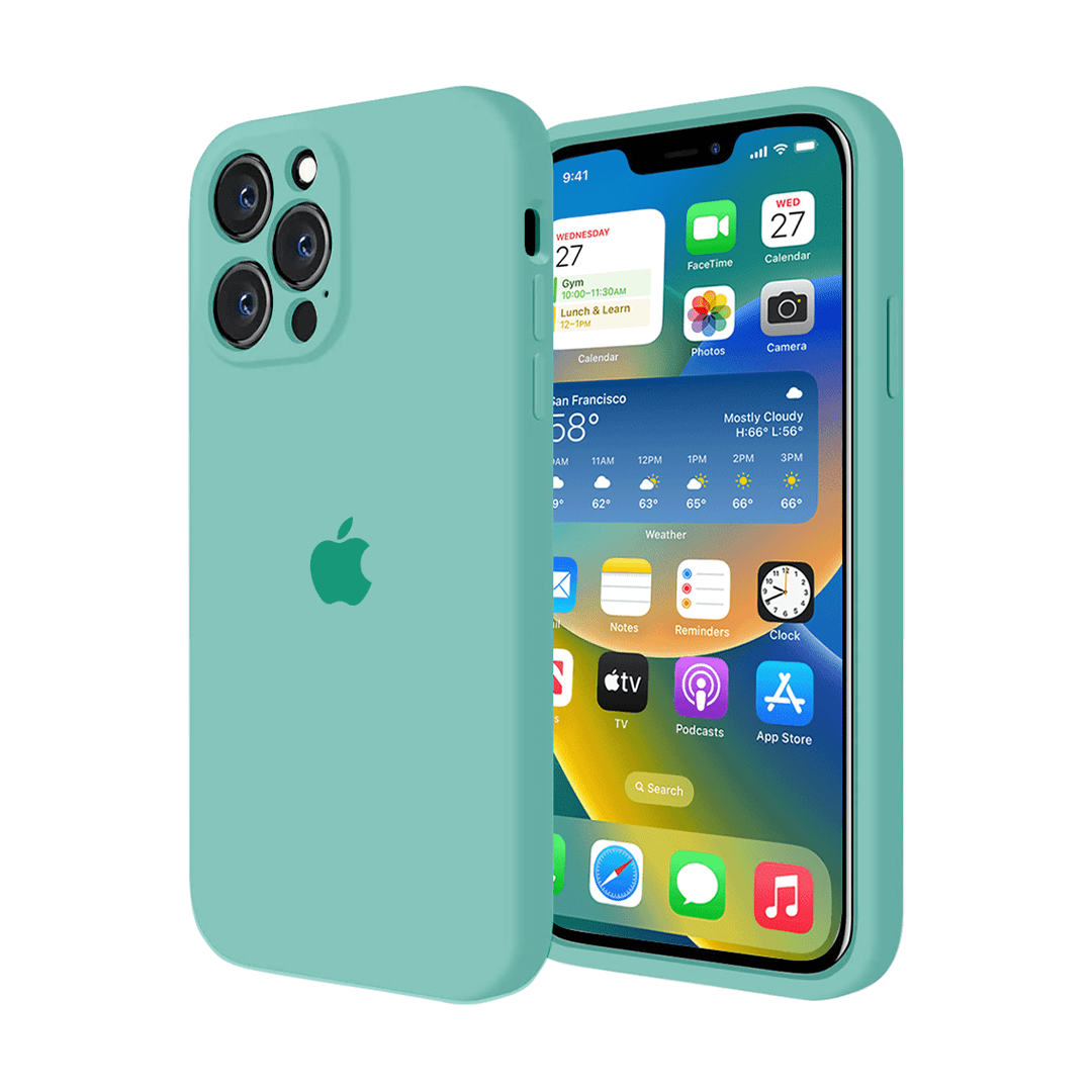 iPhone Camera Protection Silicone Case (Spearmint Green) - Agenda365.com