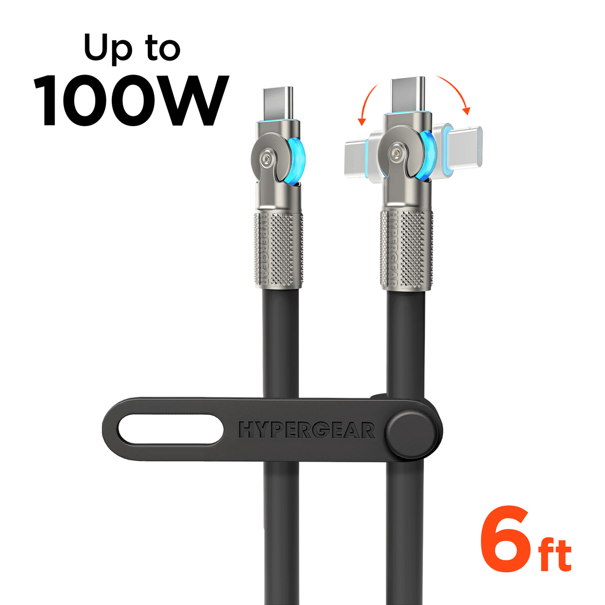 HyperGear Chunky180° 100W USB-C to USB-C Rugged Fast Charge Cable 6ft - Agenda365.com