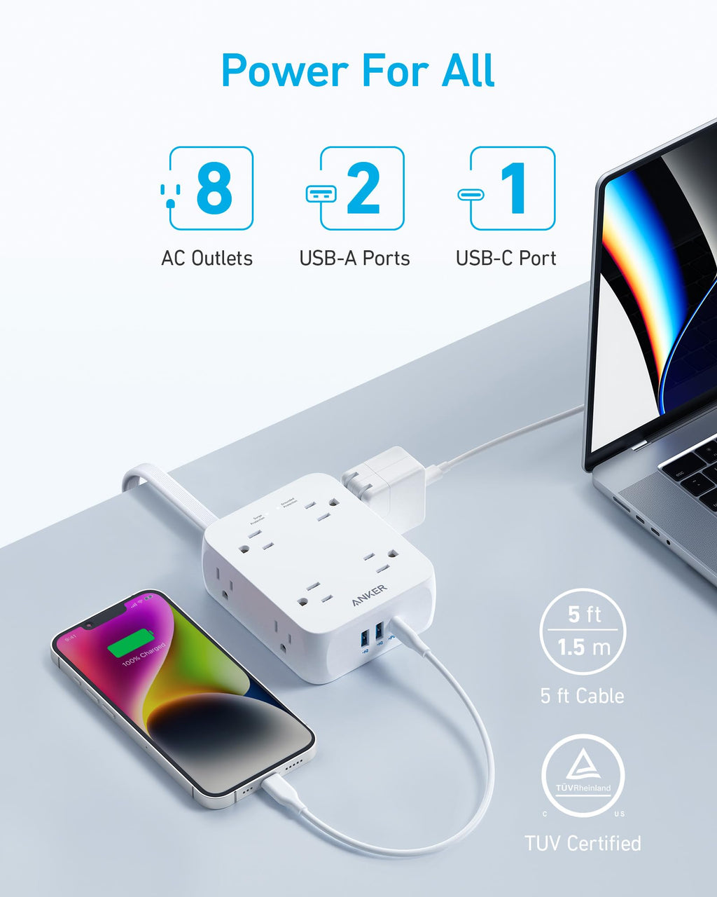 Anker <b>341</b> USB Power Strip - Agenda365.com