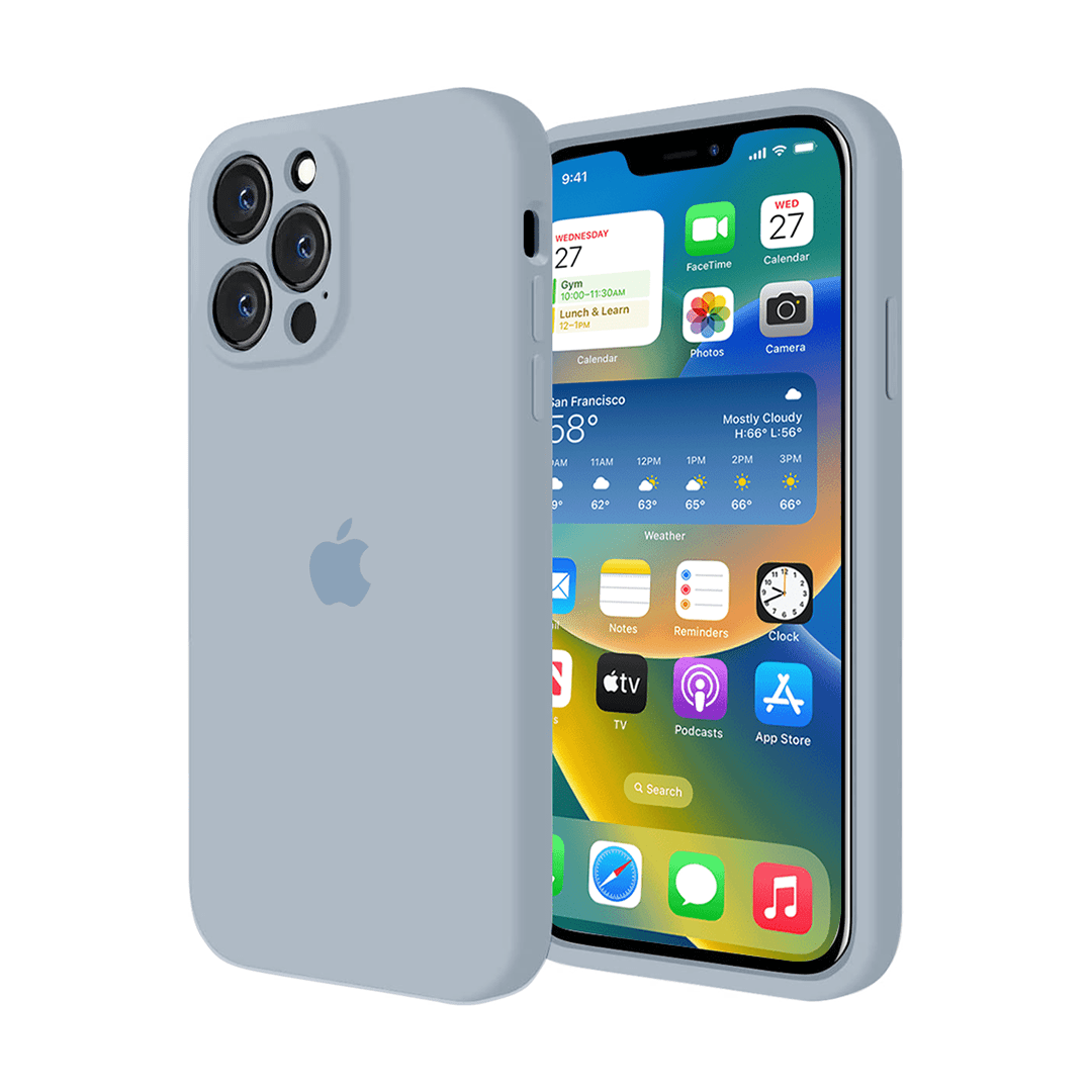 iPhone Camera Protection Silicone Case (Grey Blue) - Agenda365.com
