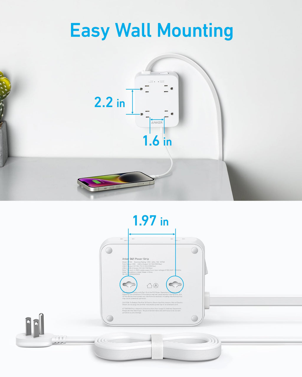 Anker <b>341</b> USB Power Strip - Agenda365.com