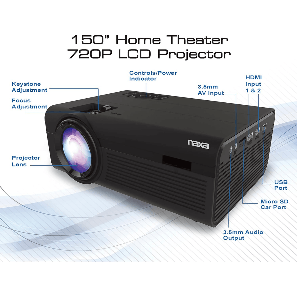 Naxa 150" Home Theater 720P LCD Projector - Refurbished - Agenda365.com