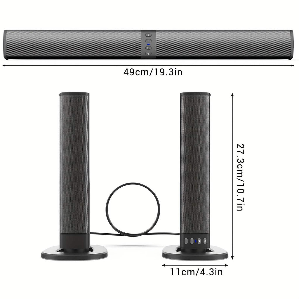 Wireless Soundbar for TV – 2-in-1 Detachable Bluetooth Speaker - Agenda365.com