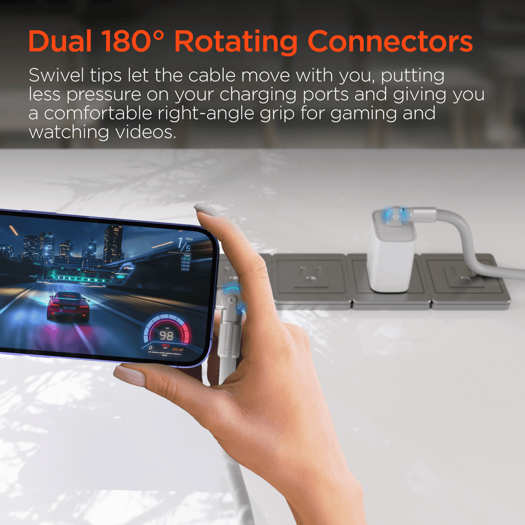 HyperGear Chunky180° 100W USB-C to USB-C Rugged Fast Charge Cable 6ft - Agenda365.com