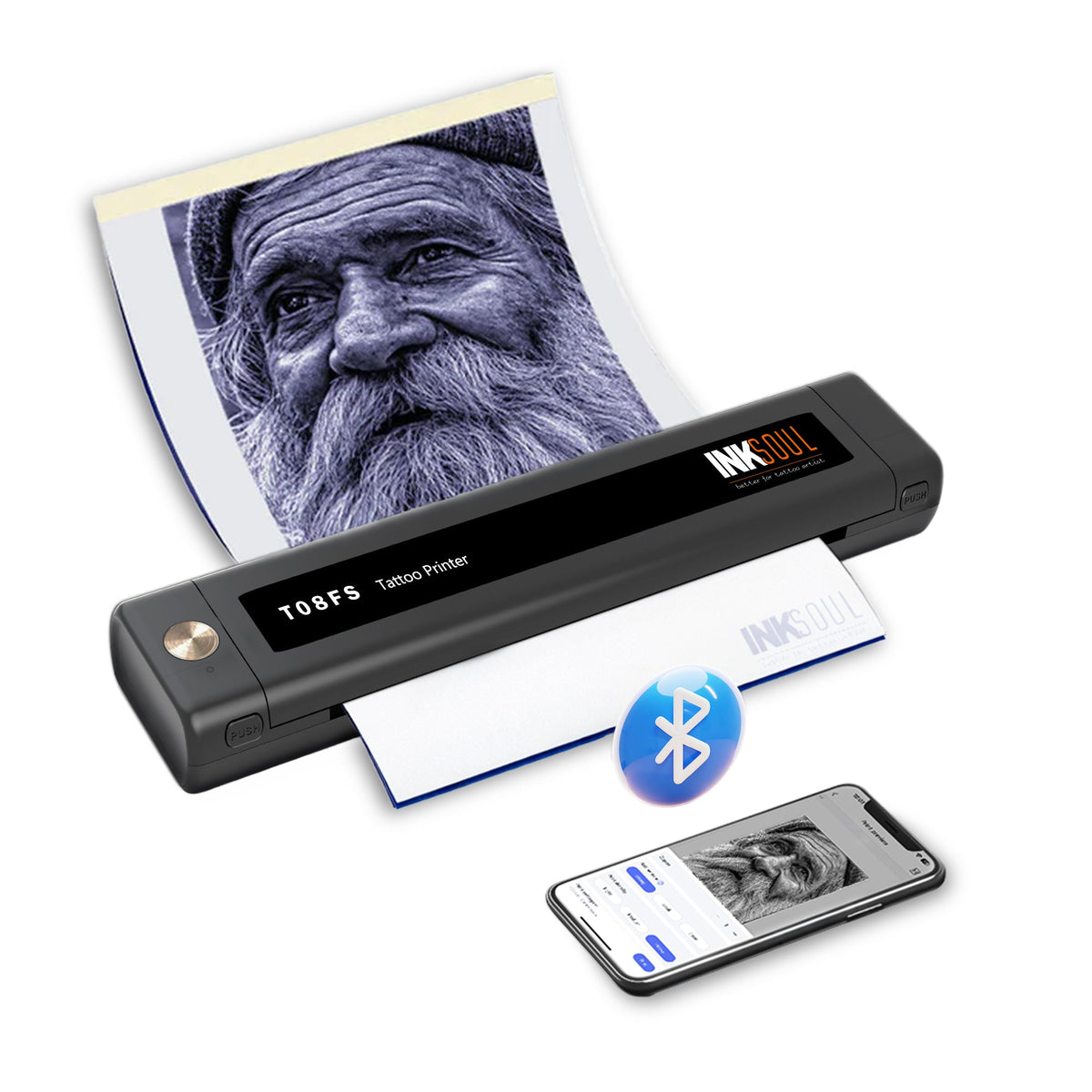 INKSOUL® T08FS Wireless Tattoo Transfer Stencil Printer-Can print shadows - Agenda365.com