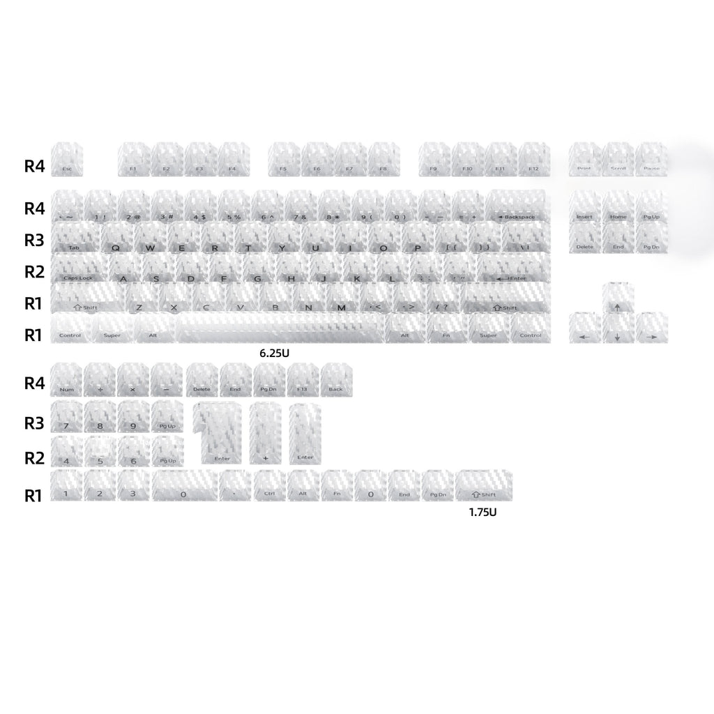 XVX Carbon Fiber Textured Cherry Profile PC Keycap Set - Agenda365.com