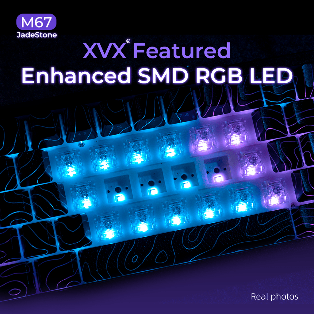 XVX M67 JadeStone Stellar White Tri-Mode RGB Mechanical Keyboard - Agenda365.com