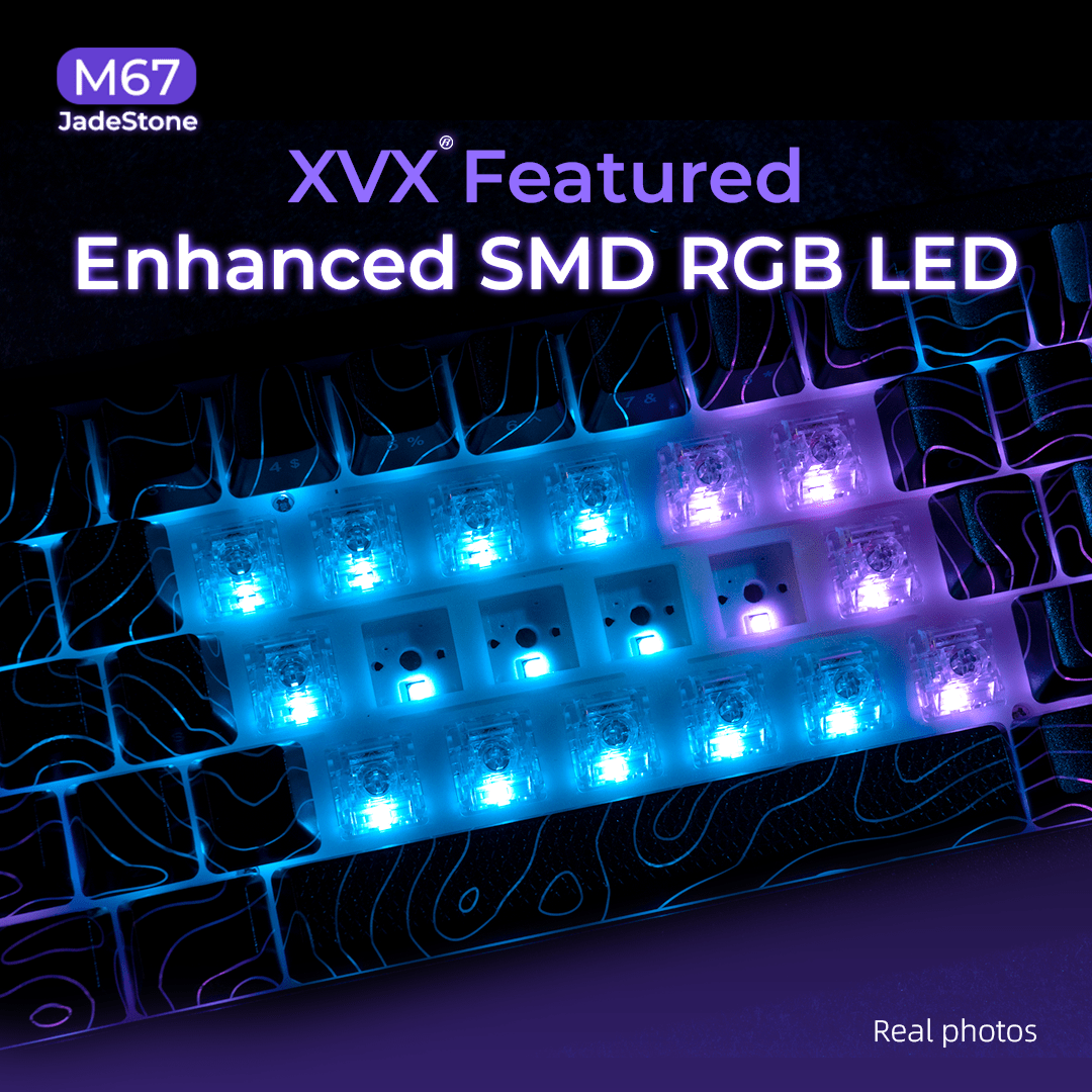XVX M67 JadeStone Stellar White Tri-Mode RGB Mechanical Keyboard - Agenda365.com