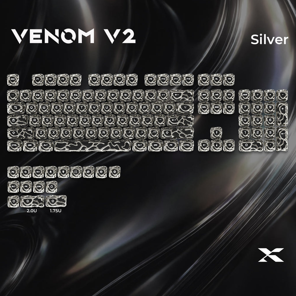XVX Venom Themed Liquid Metallic Electroplating ABS+PC Keycap Set - Agenda365.com