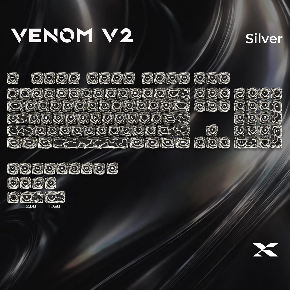 XVX Venom Themed Liquid Metallic Electroplating ABS+PC Keycap Set - Agenda365.com