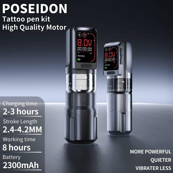 POSEIDON-S-LUXE DUAL POWER TATTOO PEN SET – WIRELESS FREEDOM MEETS WIRED PRECISION - Agenda365.com