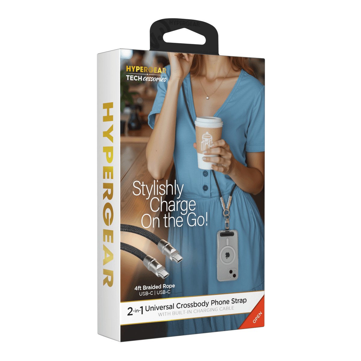 HyperGear 2-in-1 Universal Crossbody Phone Strap and Charging Cable - Agenda365.com