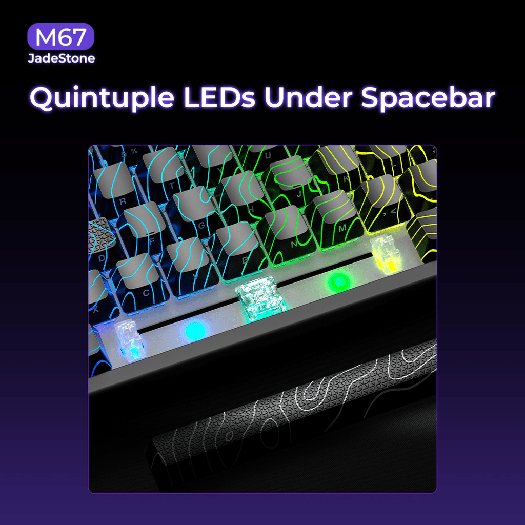 XVX M67 JadeStone Stellar White Tri-Mode RGB Mechanical Keyboard - Agenda365.com