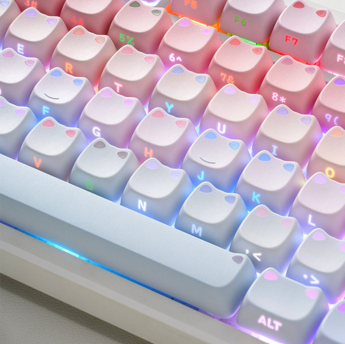 XVX Lumicat MAO Profile Side-Printed Shine-Through 113-Key Keycap Set - Agenda365.com