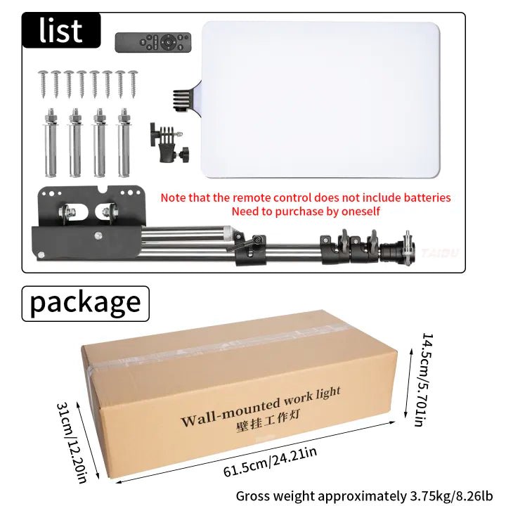 TAIDU PROMOTIONAL PL-48 LARGE PANEL TELESCOPING TATTOO WALL LIGHT - Agenda365.com