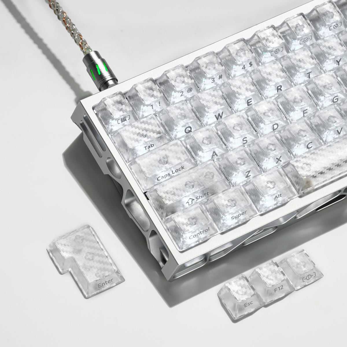 XVX Carbon Fiber Textured Cherry Profile PC Keycap Set - Agenda365.com