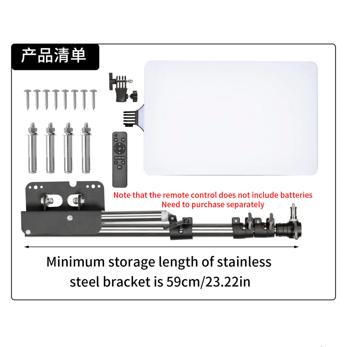 TAIDU PROMOTIONAL PL-48 LARGE PANEL TELESCOPING TATTOO WALL LIGHT - Agenda365.com