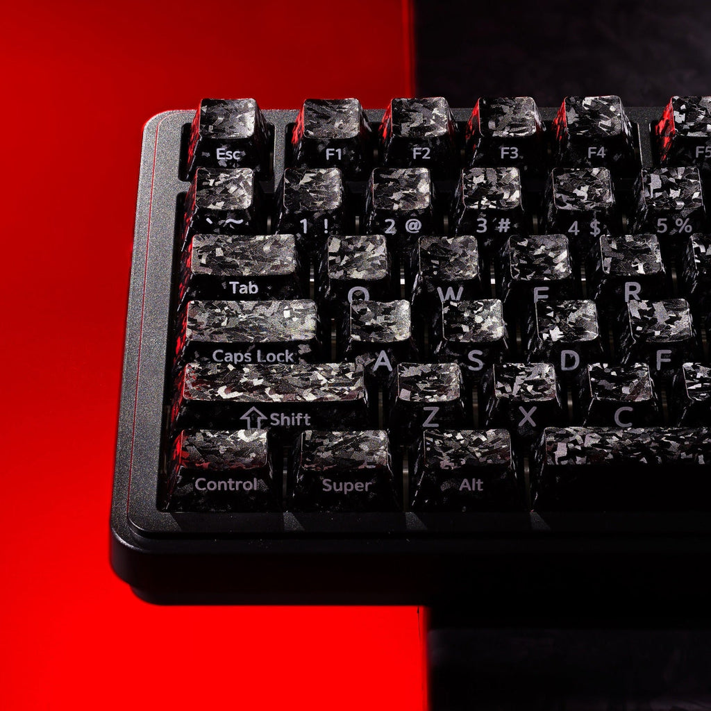 XVX Forged Carbon-Look Cherry Profile Side-Printed PC Keycap Set - Agenda365.com