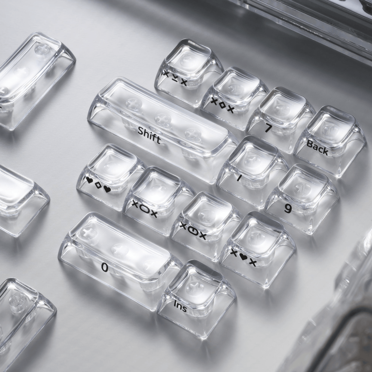 XVX Arctic Transparent SA Profile Double-Shot 128-Key PC Keycap Set - Agenda365.com