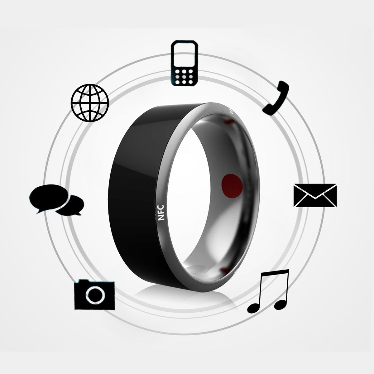 Smart Ring Wearable Device Multifunctional Black High-tech - Agenda365.com