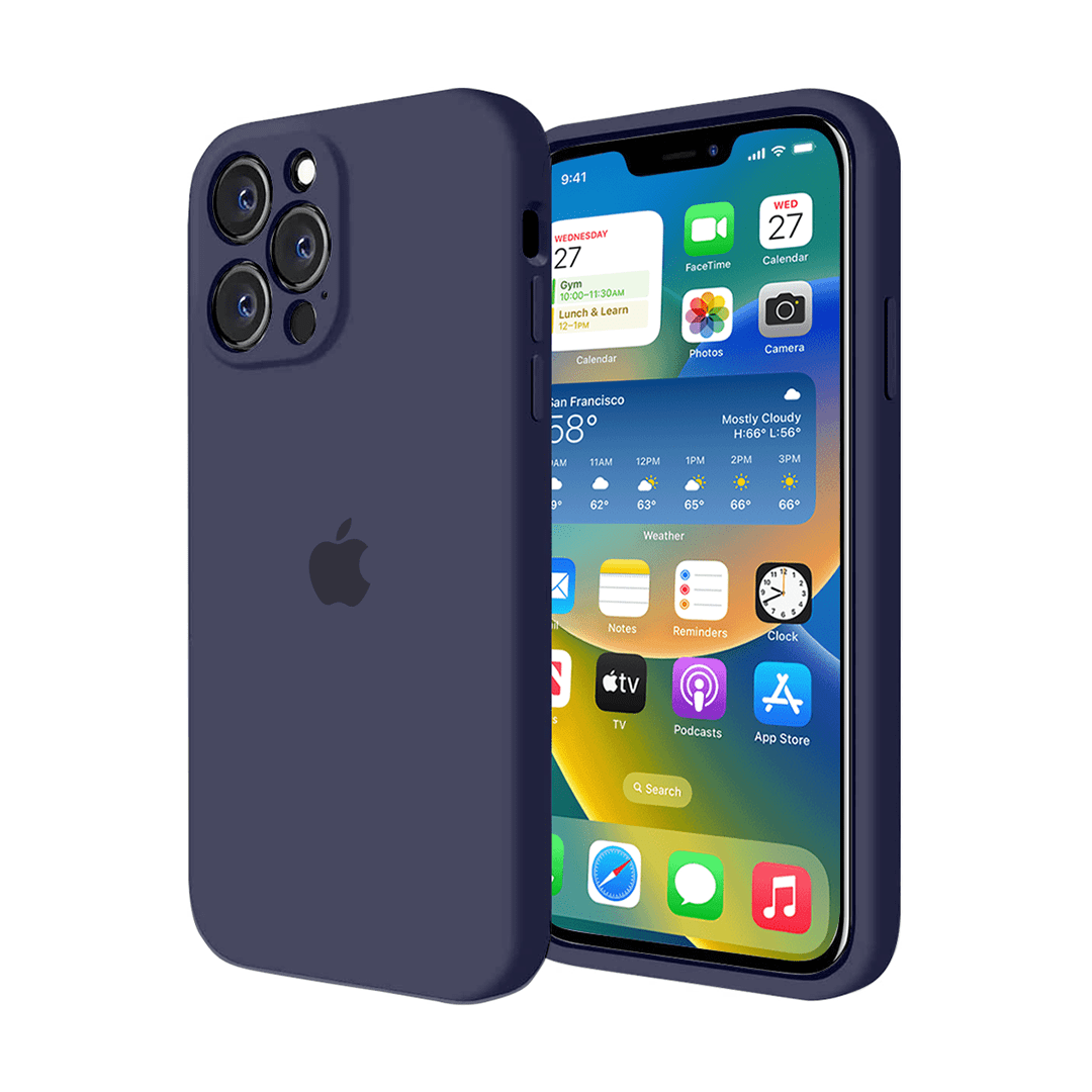 iPhone Camera Protection Silicone Case (Midnight Blue) - Agenda365.com