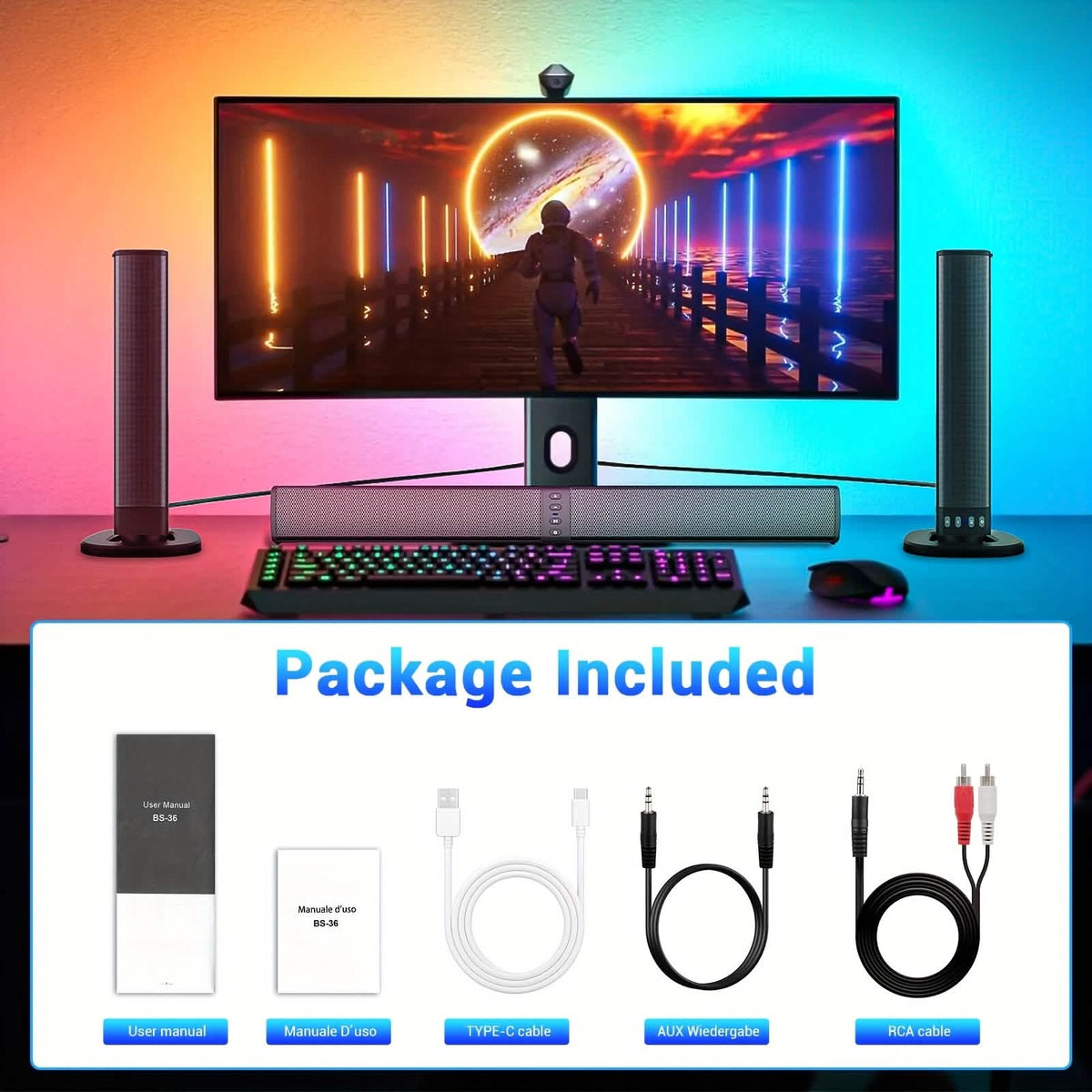 Wireless Soundbar for TV – 2-in-1 Detachable Bluetooth Speaker - Agenda365.com