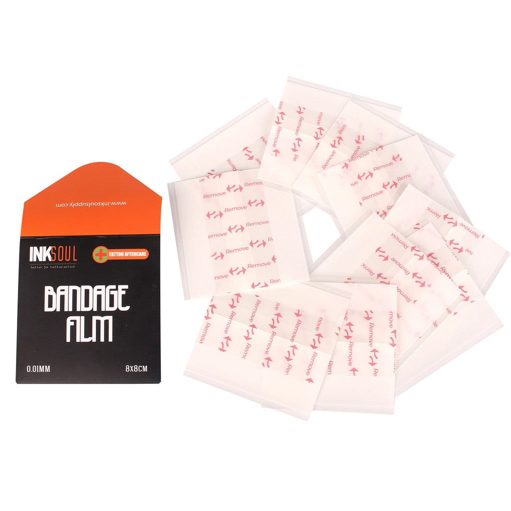 INKSOUL® Tattoo Aftercare Bandage Film 0.01mm ultrathin 3.1in X 3.1in 10sheets - Agenda365.com