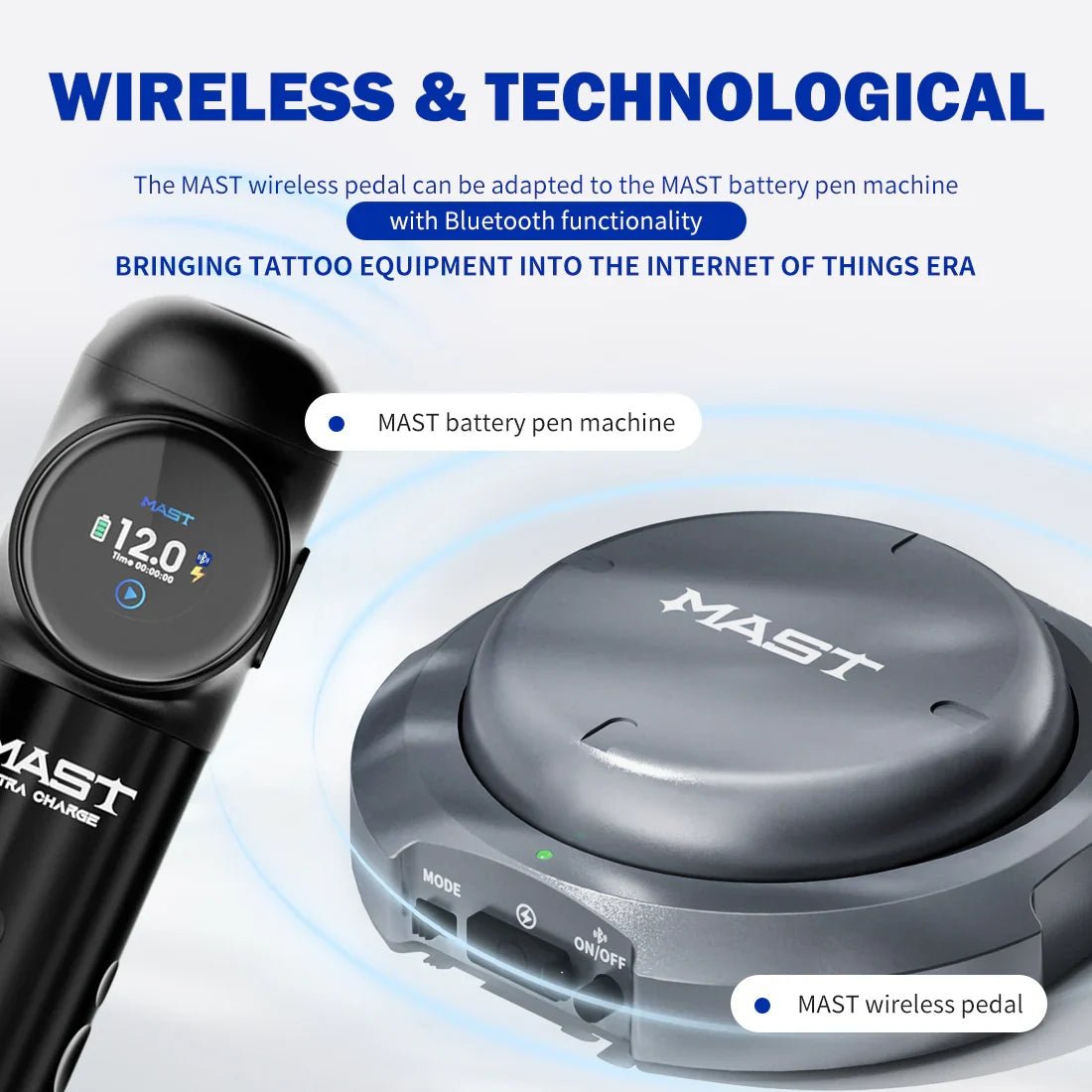Mast Wireless Foot Pedal Smart Interconnection Bluetooth Pedal - Agenda365.com