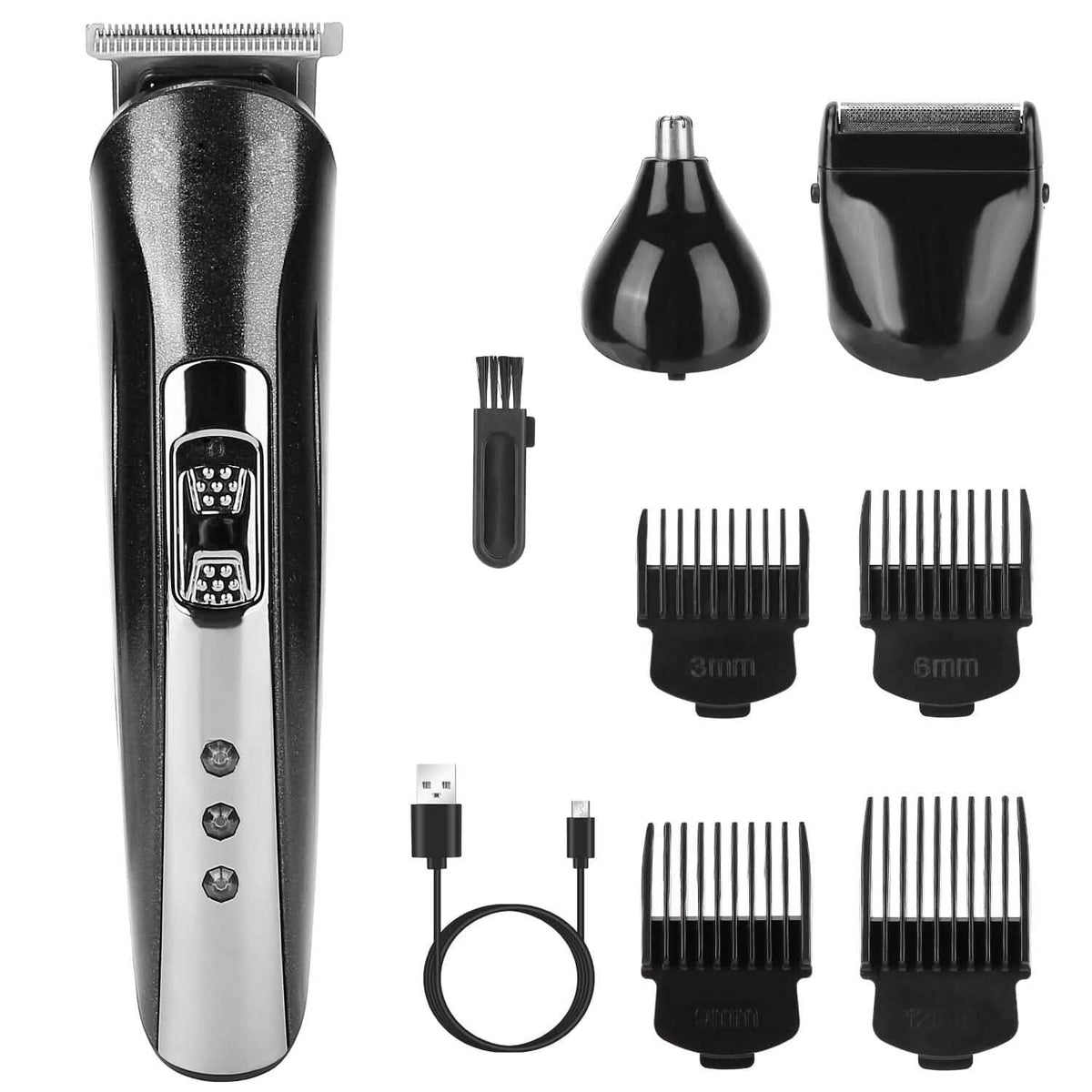 3-in-1 Rechargeable Hair Clipper Cordless Hair Trimmer Shaver - Agenda365.com