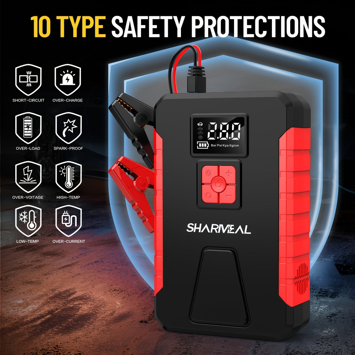 Portable Car Jump Starter with Air Compressor - Agenda365.com