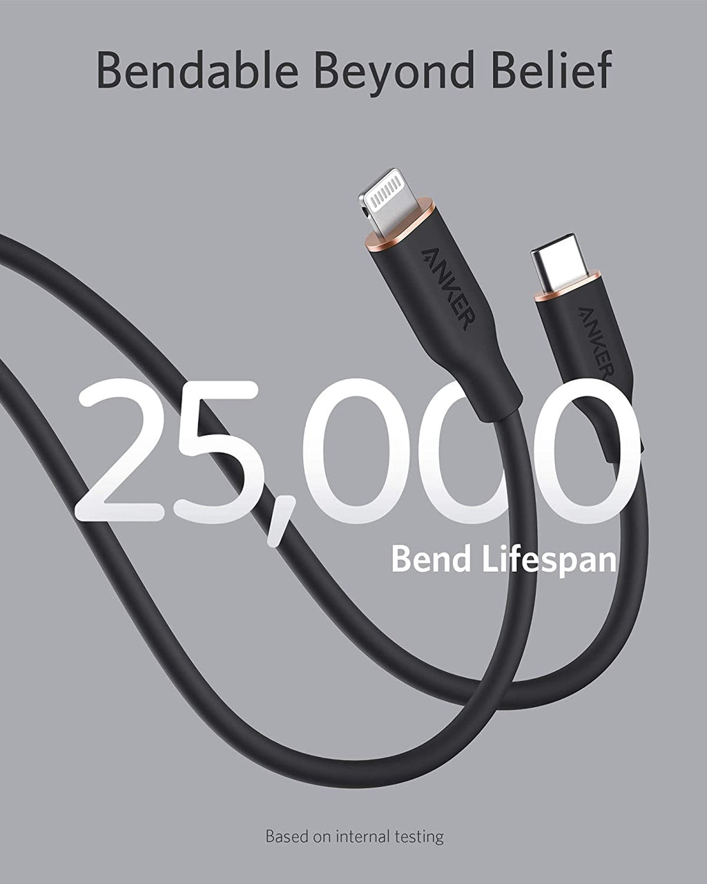 Anker <b>641</b> USB-C to Lightning Cable (Flow, 3 ft Silicone) - Agenda365.com