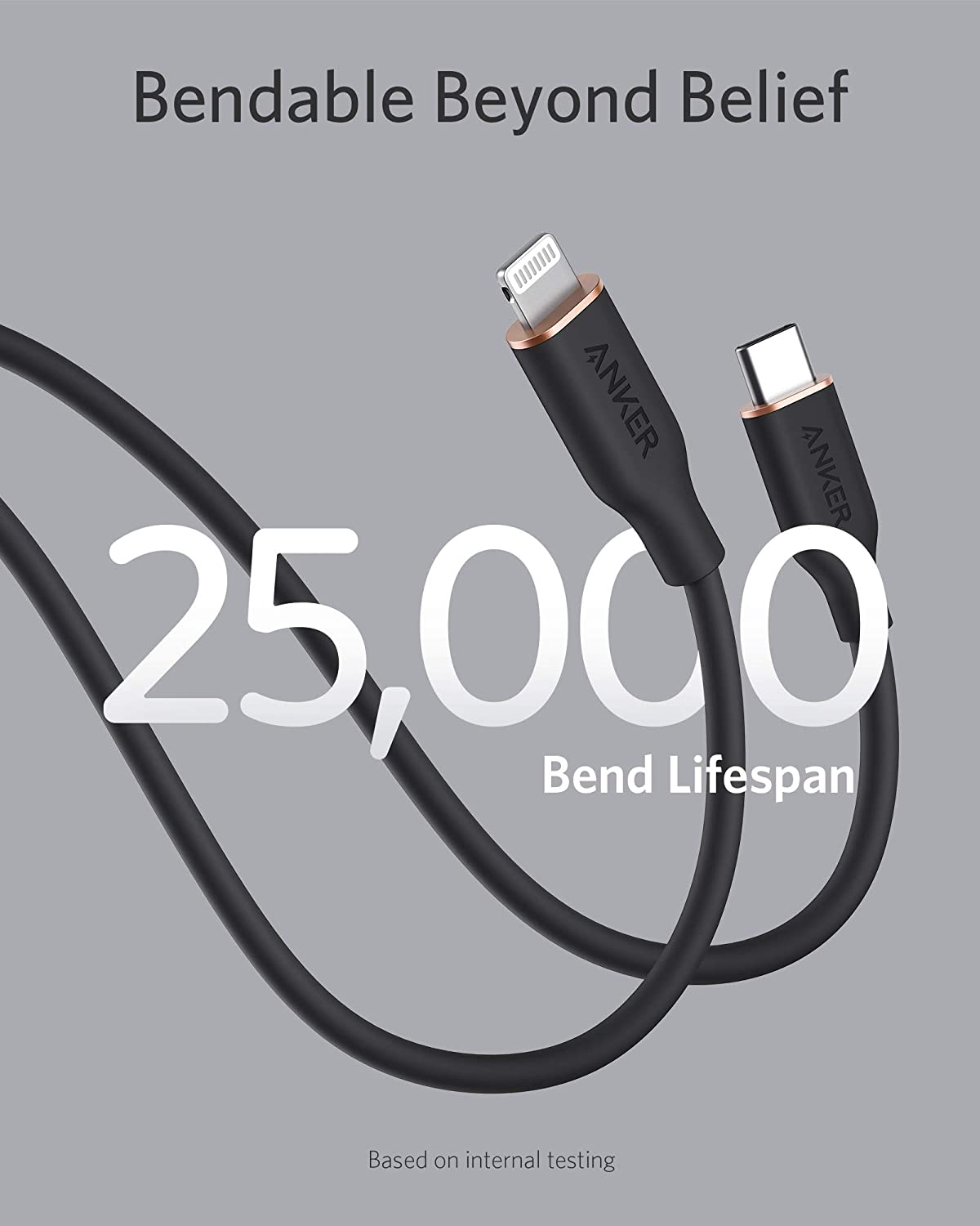 Anker <b>641</b> USB-C to Lightning Cable (Flow, 3 ft Silicone) - Agenda365.com