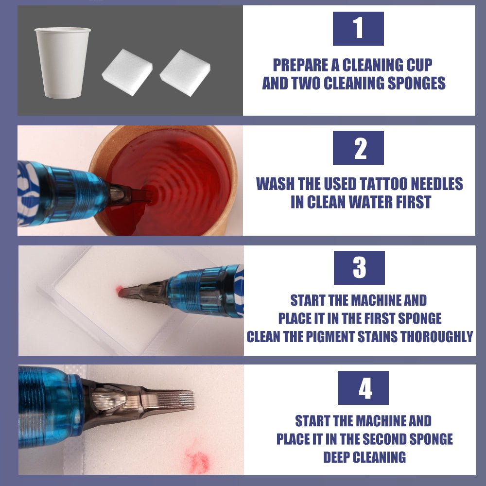 Tattoo Dip Foam - 20Pcs Dip Cups Rinse Caps Tip Rinse Dip Clean Professional Cartridge Dip Foam Cleaning - Agenda365.com