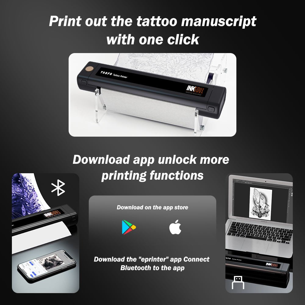 INKSOUL® T08FS Wireless Tattoo Transfer Stencil Printer-Can print shadows - Agenda365.com