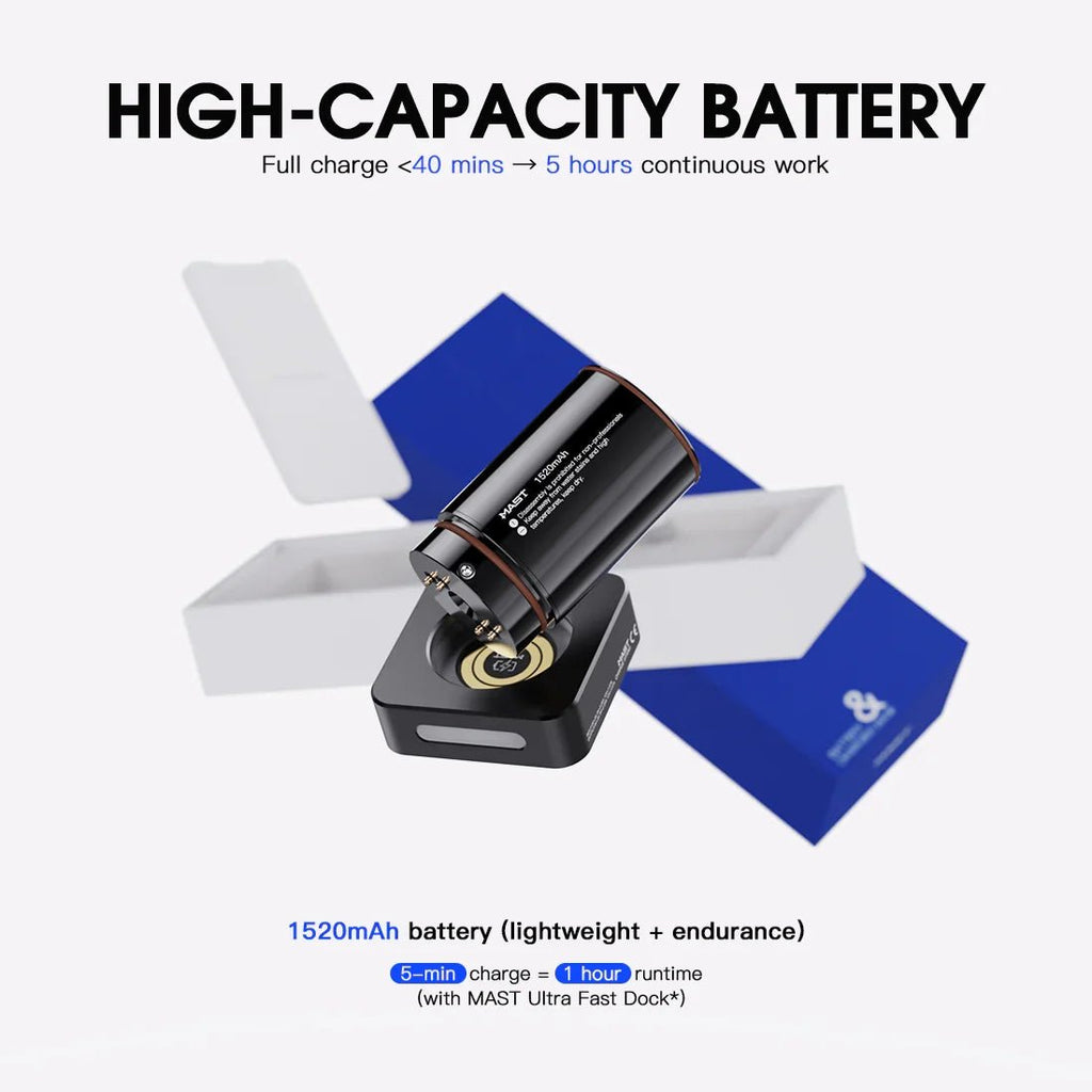 Original Battery&Charging Base for MAST Racer Pro Wireless Tattoo Pen Machine - Agenda365.com