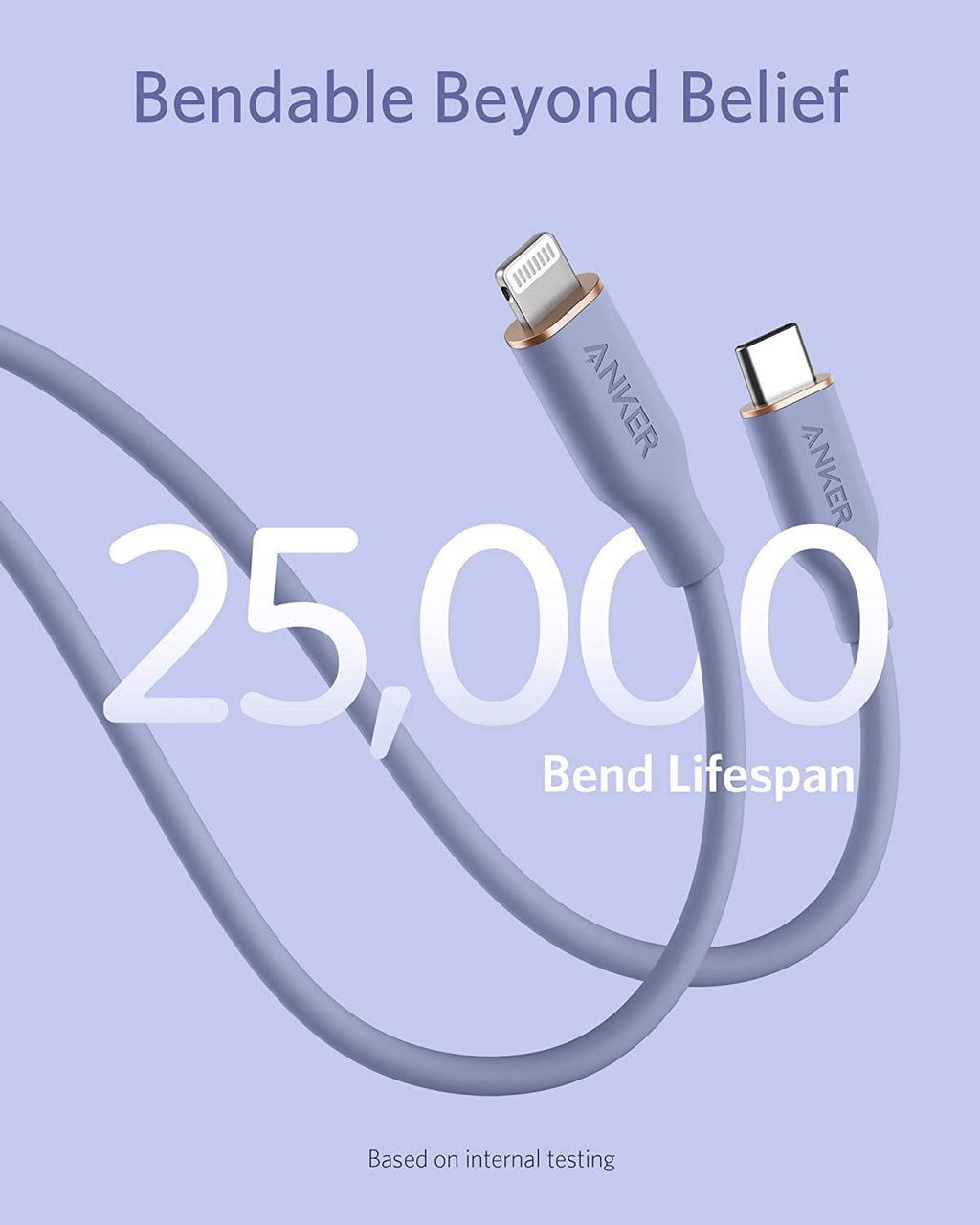 Anker <b>641</b> USB-C to Lightning Cable (Flow, 3 ft Silicone) - Agenda365.com