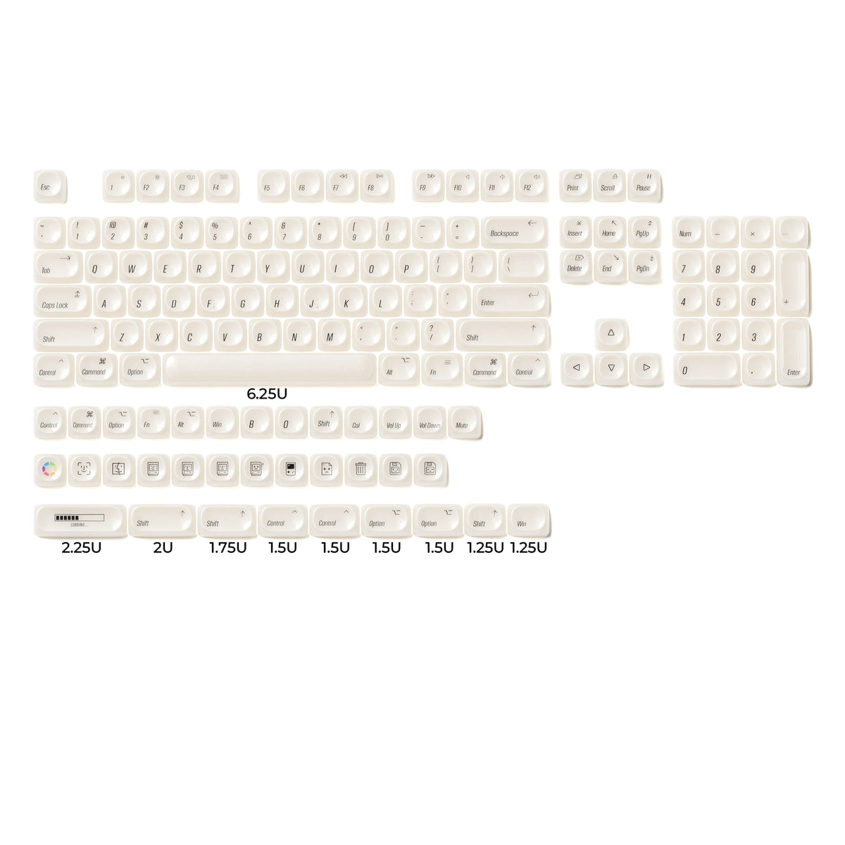 XVX White Chocolate MOA Profile Translucent 139-Key PC Keycap Set - Agenda365.com