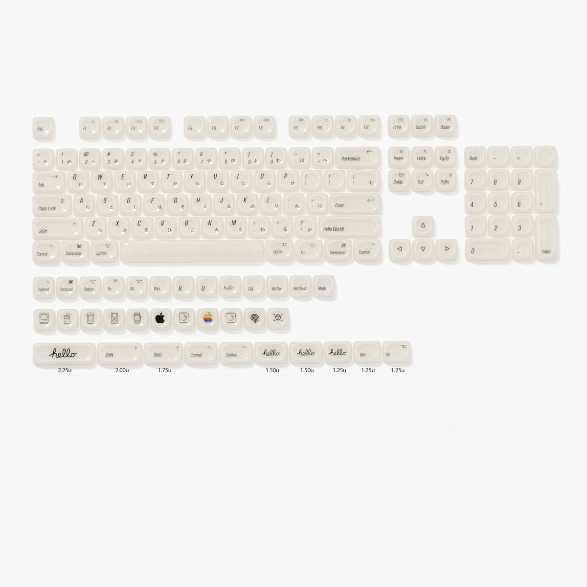 XVX White Chocolate MOA Profile Translucent 139-Key PC Keycap Set - Agenda365.com