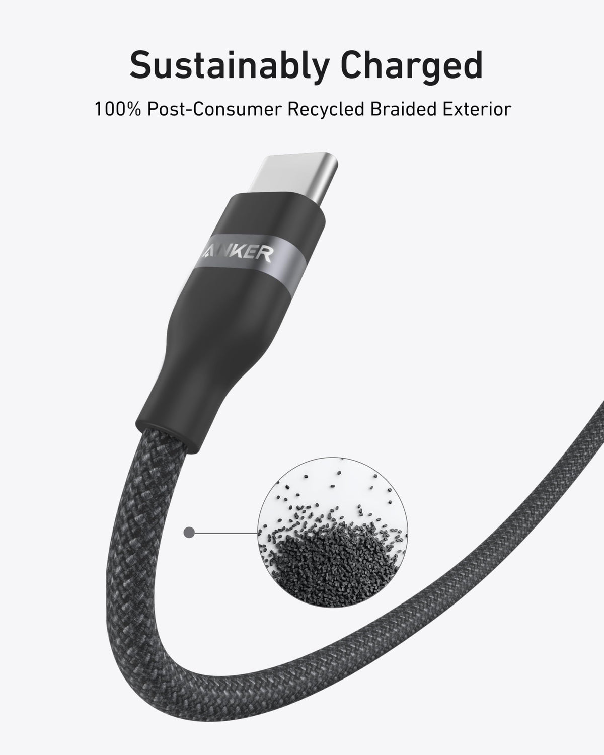 Anker USB-C to USB-C Cable (3 ft / 6 ft, 240W, Upcycled-Braided) - Agenda365.com
