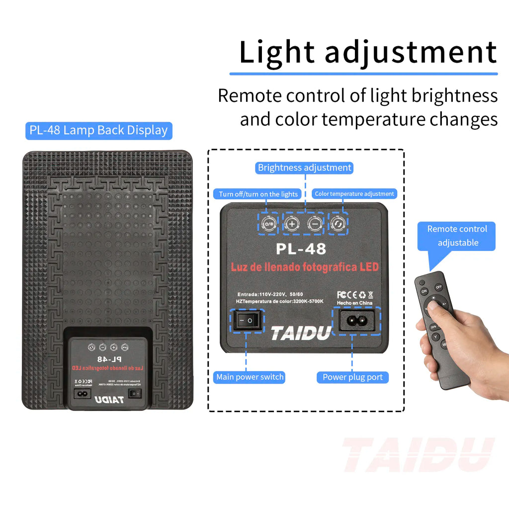 TAIDU PROMOTIONAL PL-48 LARGE PANEL TELESCOPING TATTOO WALL LIGHT - Agenda365.com