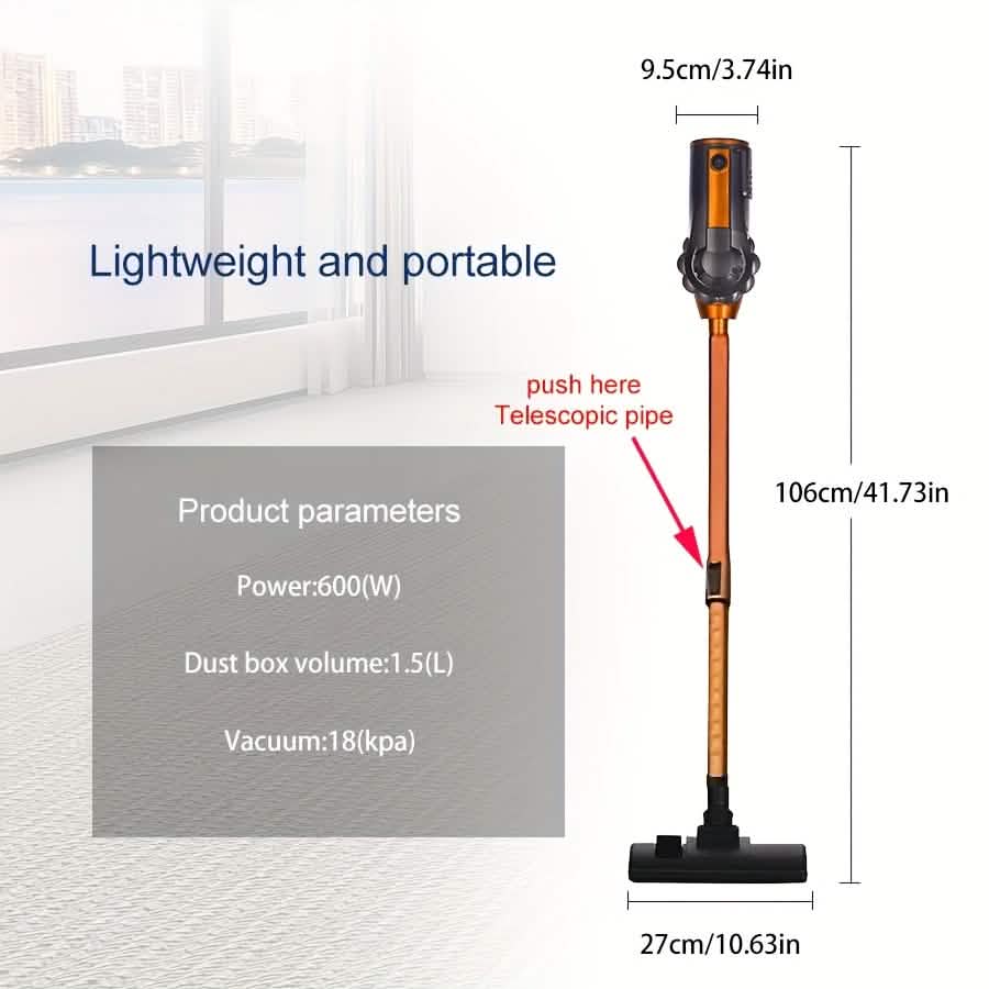 600W 4-in-1 Corded Stick Vacuum Cleaner 18KPa Lightweight Handheld - Agenda365.com