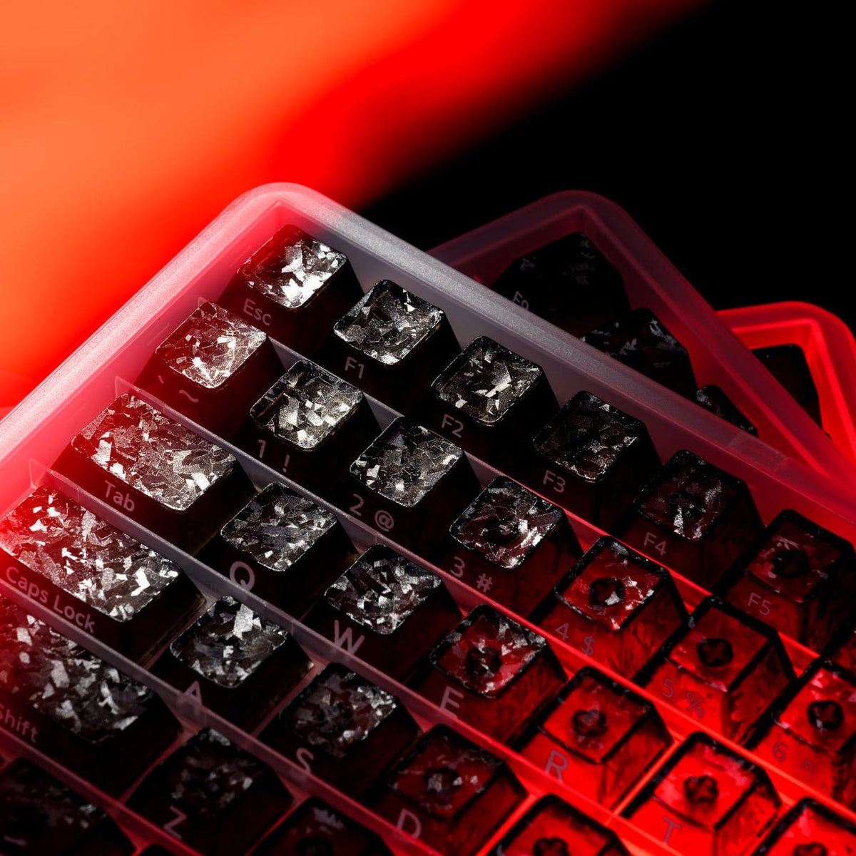 XVX Forged Carbon-Look Cherry Profile Side-Printed PC Keycap Set - Agenda365.com