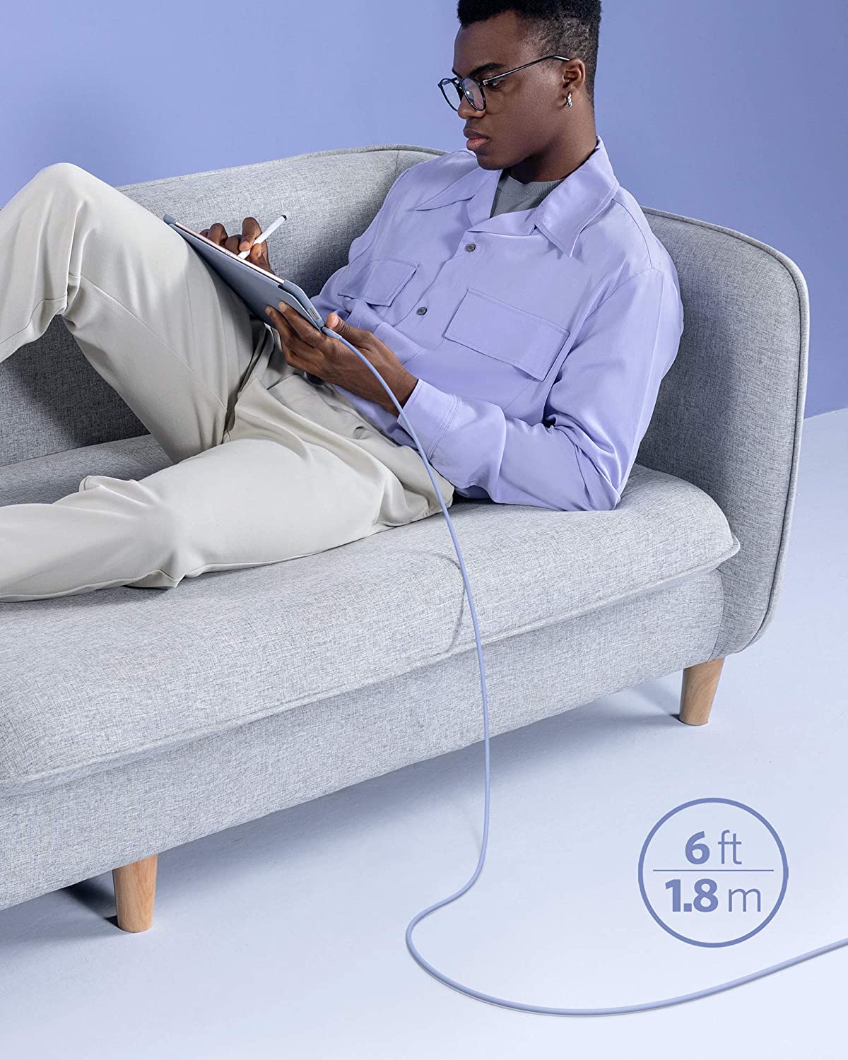 Anker <b>641</b> USB-C to Lightning Cable (Flow, 3 ft Silicone) - Agenda365.com