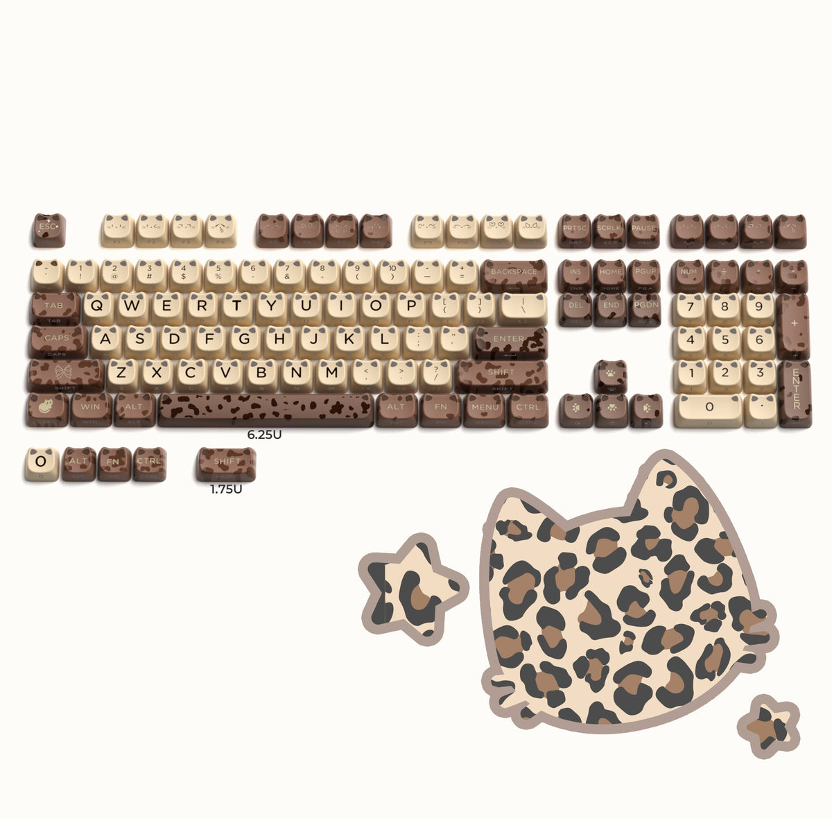 XVX Lumicat MAO Profile Side-Printed Shine-Through 113-Key Keycap Set - Agenda365.com