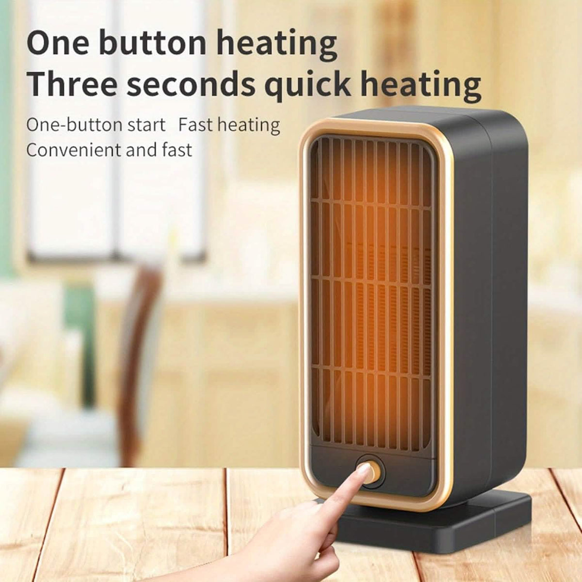 500W Portable Ceramic Space Heater with Safety Tip-Over Protection – Square Design - Agenda365.com