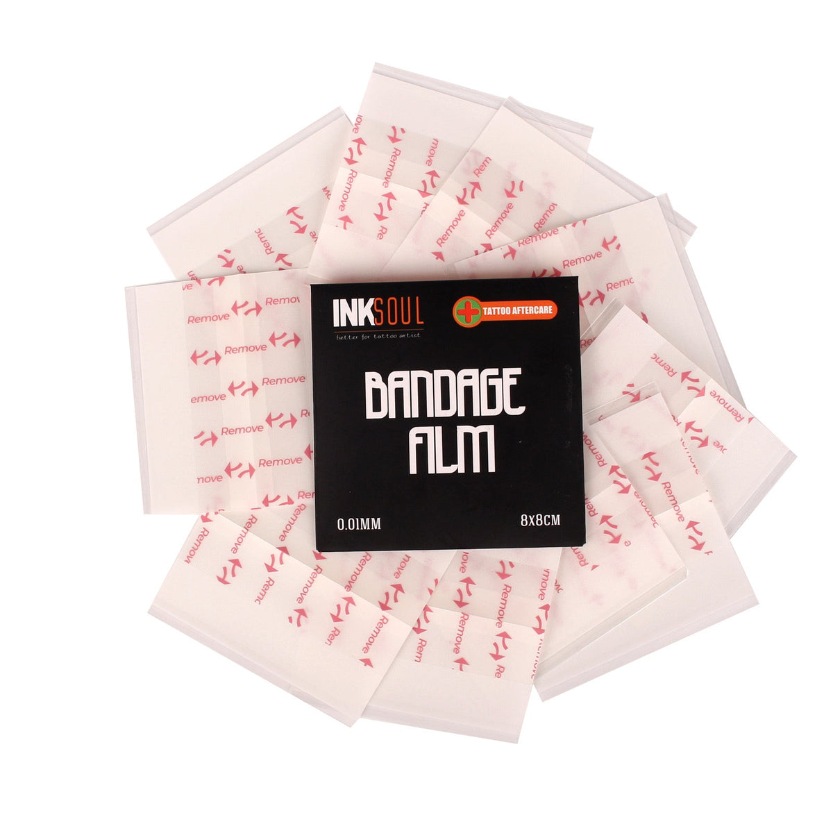 INKSOUL® Tattoo Aftercare Bandage Film 0.01mm ultrathin 3.1in X 3.1in 10sheets - Agenda365.com