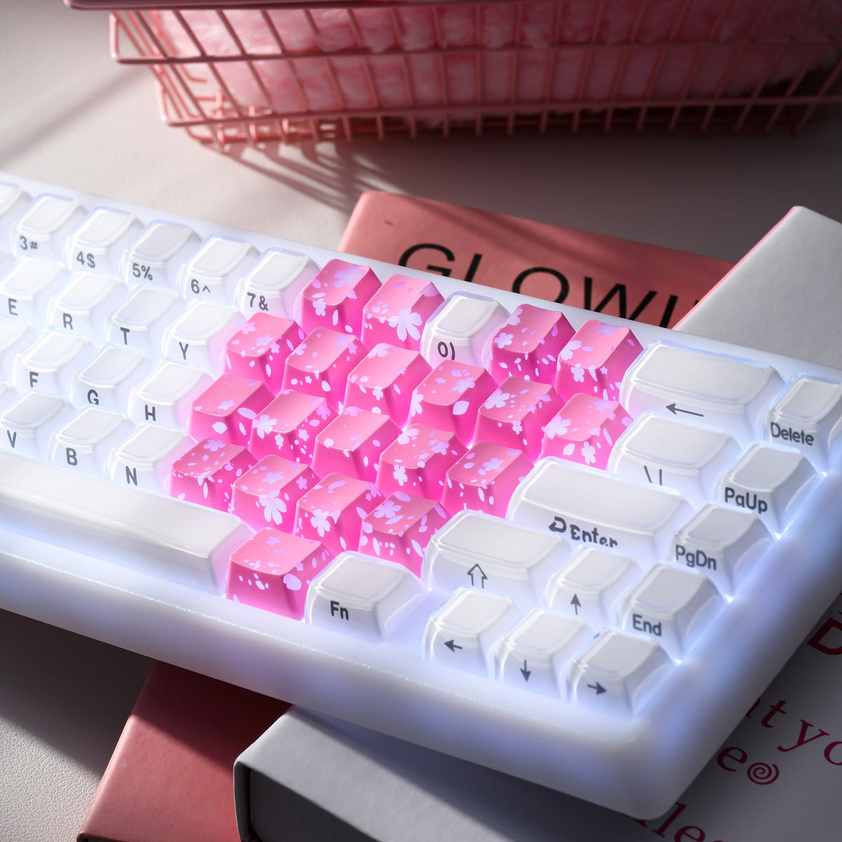 XVX IMD FlutterBloom Heart Layout 21-Key Artisan Keycap Set - Agenda365.com