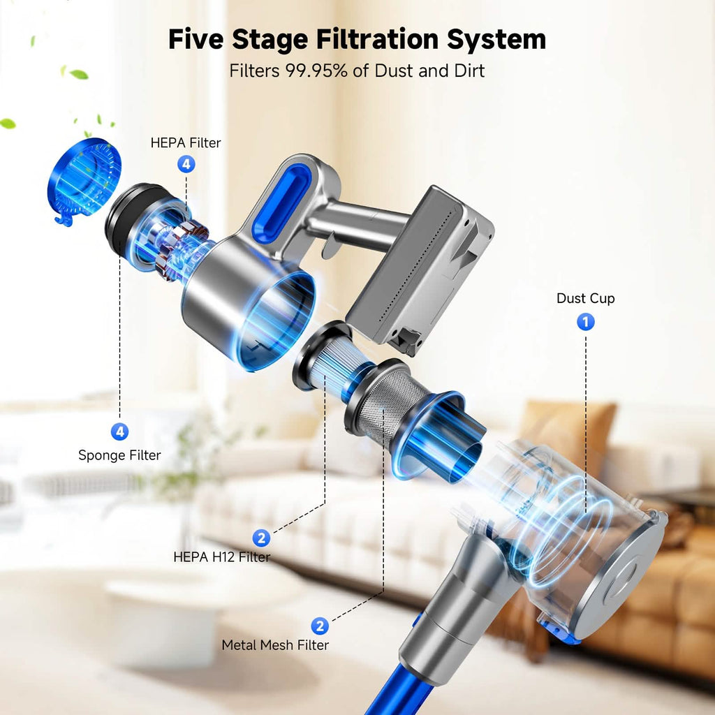 Cordless Vacuum Cleaner with LED Light & Removable Battery - Agenda365.com