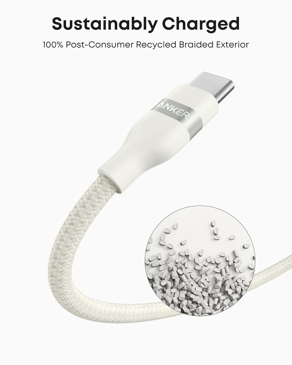 Anker USB-A to USB-C Cable (3 ft / 6 ft, Upcycled-Braided) - Agenda365.com