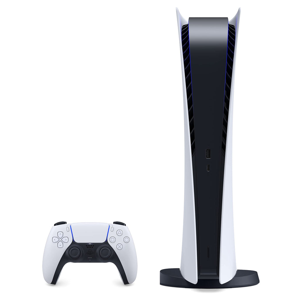 PS5 - Sony PlayStation 5 Digital Edition Gaming Console + Wireless Controller - 16GB GDDR6 RAM, 825GB SSD, 120Hz 8K Output, White (Used - Like New) - Agenda365.com